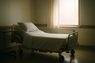 Une chambre d'hôpital paisible, symbolisant les enjeux sensibles autour du droit à l'aide à mourir en France. Crédit : Image générée par intelligence artificielle.