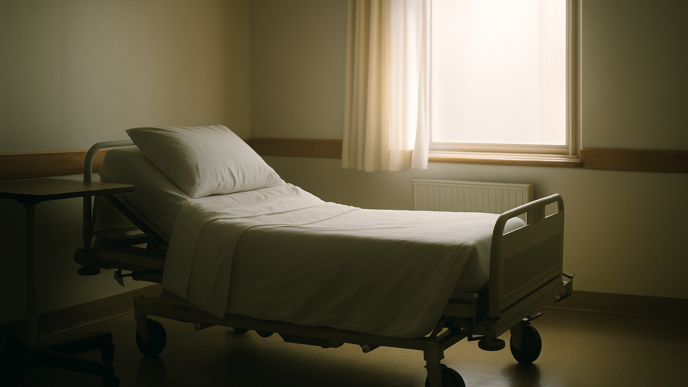 Une chambre d'hôpital paisible, symbolisant les enjeux sensibles autour du droit à l'aide à mourir en France. Crédit : Image générée par intelligence artificielle.