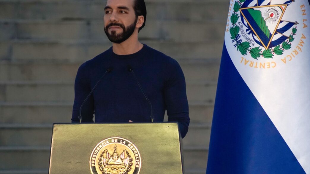 Le président salvadorien Nayib Bukele lors d’un discours officiel.
