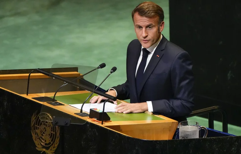 Photo: Yuki Iwamura Associated Press Le président français, Emmanuel Macron, s’est exprimé à l’ONU le lundi 22 septembre 2025.