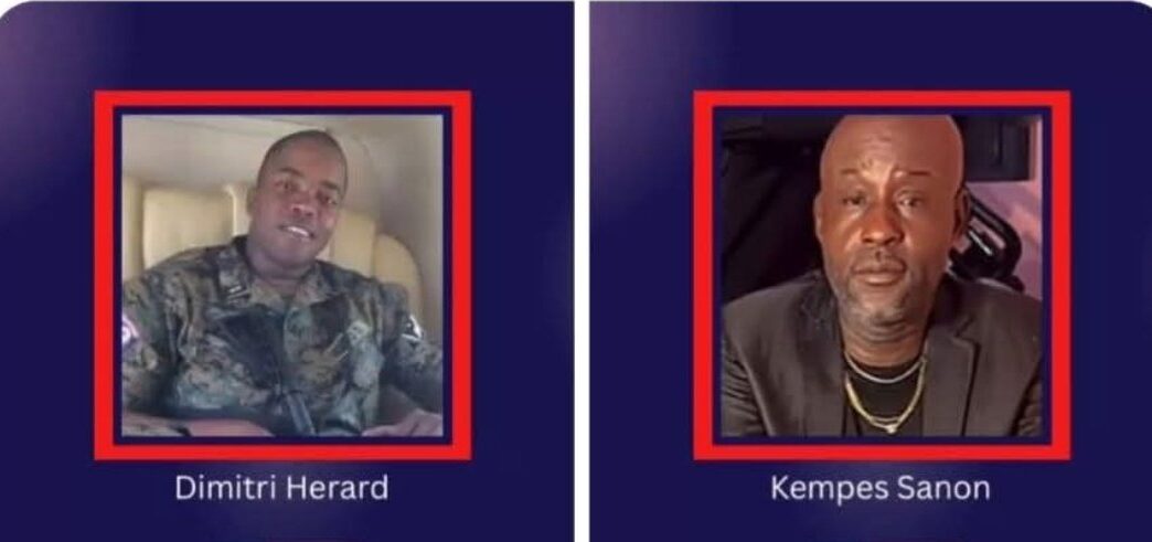 L’ancien chef de l’USGPN, Dimitri Hérard, et Kempes Sanon, chef du gang de Bel-Air, sont sanctionnés par les États-Unis pour leur soutien à la coalition Viv Ansanm, le 17 octobre 2025. Crédit : Ambassade des États-Unis en Haïti / Compte X officiel